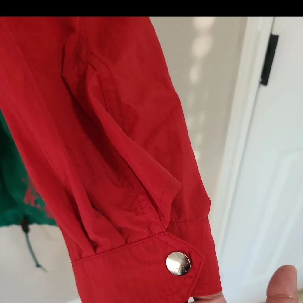 Vintage‎ Ralph Lauren Red, White, and Green Men's Windbreaker P Rl-92